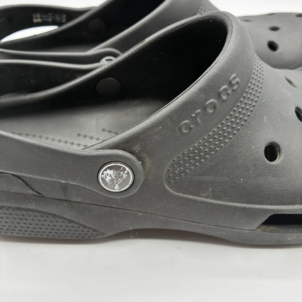 Crocs Classic Coast Clogs Mens 12 Black Slip On Backstrap Outdoor Water Sandal